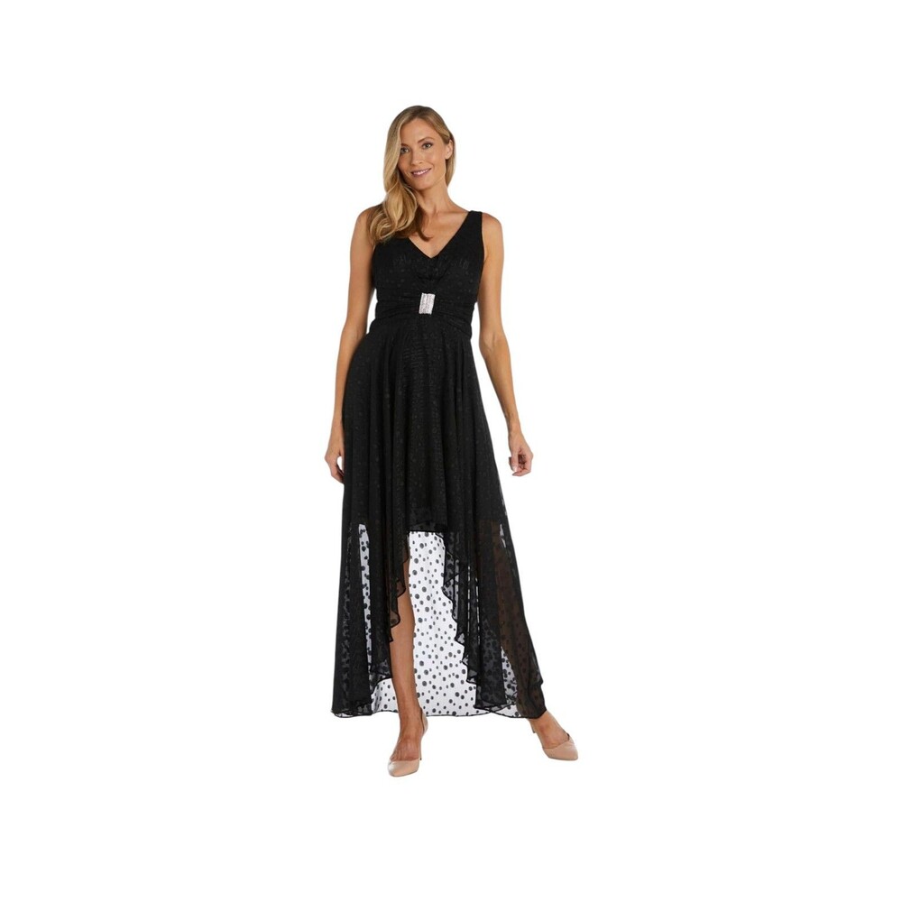 R&M Richards Womens Embellished Dress Size 14 Black